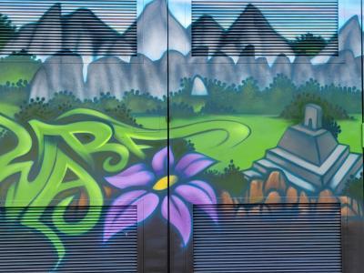 Fresque réalisée par Ouech le frelon sur le transformateur situé boulevard de Coubertin © Ville de La Madeleine