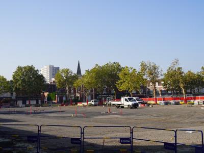 La place après la déconstruction de la halle © Ville de La Madeleine