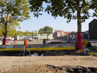 La place après la déconstruction de la halle © Ville de La Madeleine
