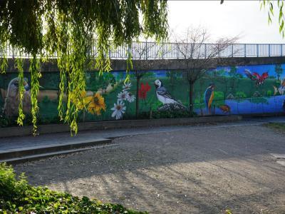 Photo de la fresque d'IKSTE réalisée en bord de Deûle © Ville de La Madeleine