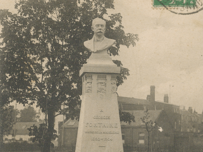 Le buste de Georges Fontaine avec son socle (début du XXème siècle) © Archives municipales de La Madeleine, Fonds Christian Janssens