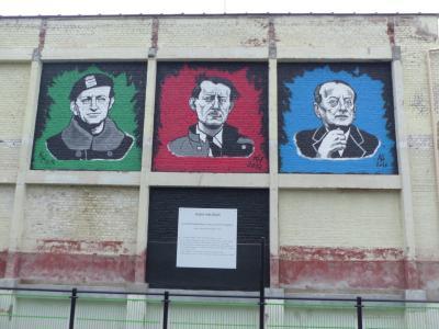 Photo de la fresque de street art représentant André Malraux, réalisée par Hugo Kowalak en 2016 © Ville de La Madeleine