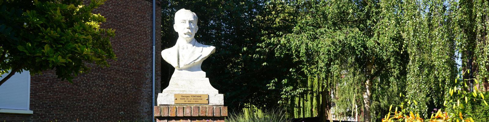 Photo du buste de Georges Fontaine en 2025 © Ville de La Madeleine