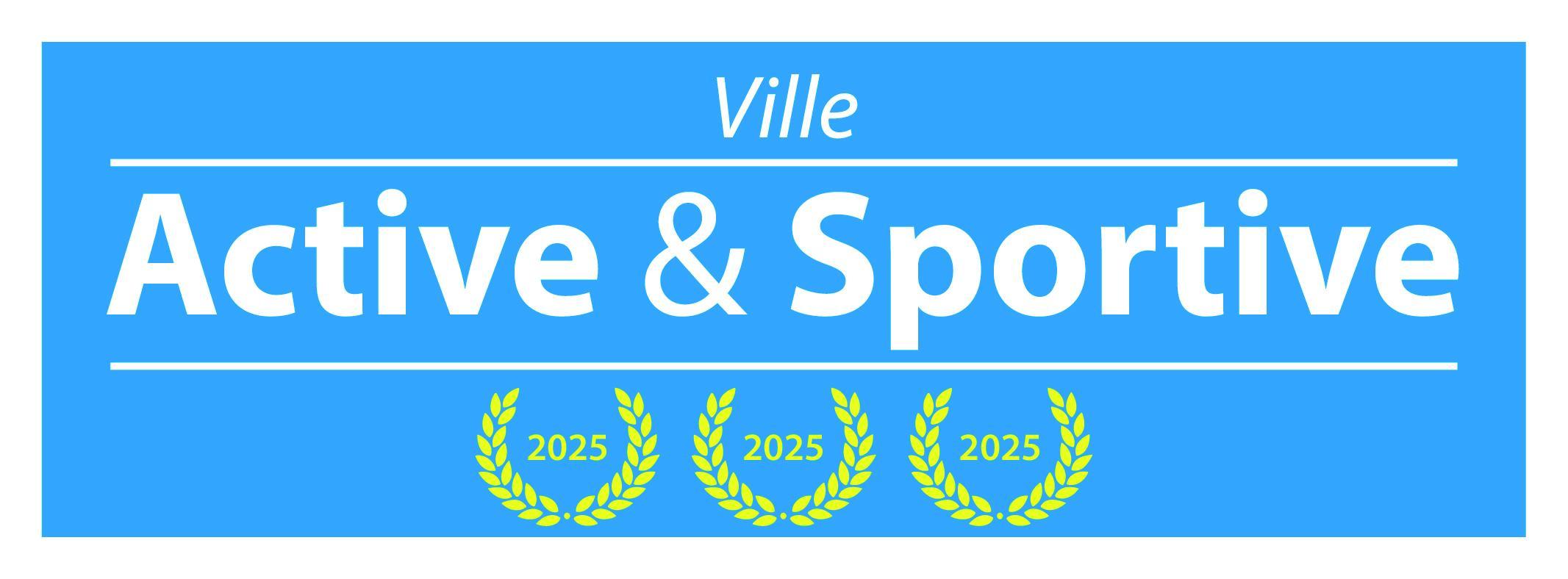 Visuel du label "Ville Active et sportive" obtenu en 2025 par la Ville